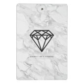 Diamant mit Marmor Mini Klemmbrett (Rückseite)