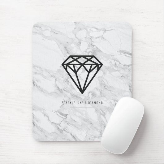 Diamant mit Marmor Mousepad (Mit Mouse)