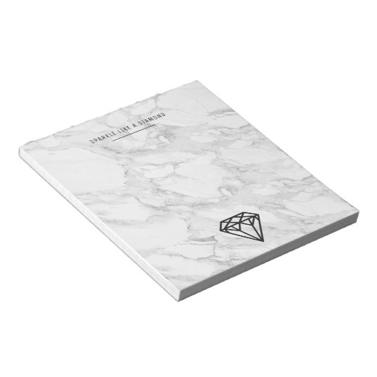 Diamant mit Marmor Notizblock (angewinkelt)