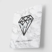 Diamant mit Marmor Quadratische Wanduhr (Winkel)