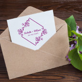 Diamant mit schwarzen Wildblumen für Hochzeiten Gummistempel