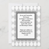 Diamant-Monogramm-Foto-Hochzeits-Mitteilung Einladung (Rückseite)