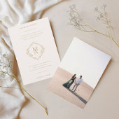 Diamant Monogramm mit Blume Hochzeiten Einladung