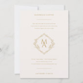 Diamant Monogramm mit Blume Hochzeiten Einladung (Vorderseite)