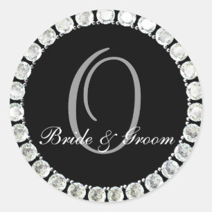 Diamant-Monogramm O anpassbares Siegel Runder Aufkleber