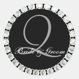 Diamant-Monogramm Q anpassbares Siegel Runder Aufkleber