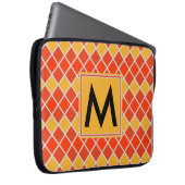 Diamant Muster #80 Mit Monogramm Laptopschutzhülle (Vorne Rechts)