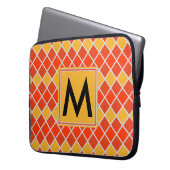 Diamant Muster #80 Mit Monogramm Laptopschutzhülle (Vorderseite Links)