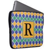 Diamant Muster #82 Mit Monogramm Laptopschutzhülle (Vorne Rechts)