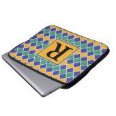 Diamant Muster #82 Mit Monogramm Laptopschutzhülle (Vorne Knopf)