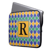 Diamant Muster #82 Mit Monogramm Laptopschutzhülle (Vorderseite Links)