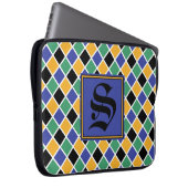Diamant Muster #88 Mit Monogramm Laptopschutzhülle (Vorne Rechts)