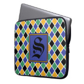 Diamant Muster #88 Mit Monogramm Laptopschutzhülle (Vorderseite Links)