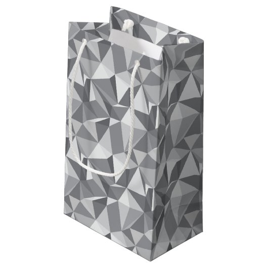 Diamant-Muster - abstraktes Polygon Kleine Geschenktüte (Rückseite Schrägansicht)