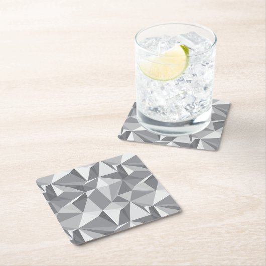 Diamant-Muster - abstraktes Polygon Rechteckiger Pappuntersetzer (Vor Ort)