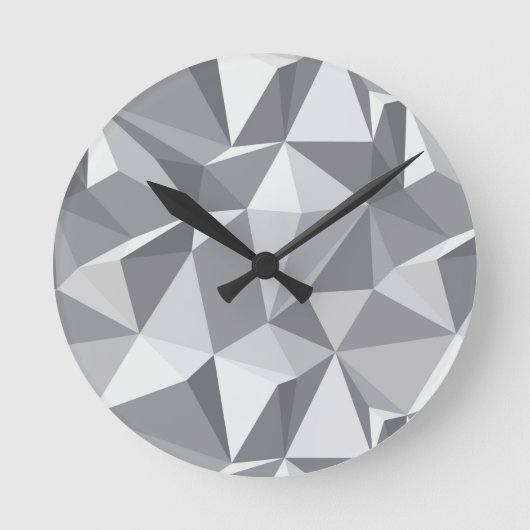 Diamant-Muster - abstraktes Polygon Runde Wanduhr (Vorderseite)