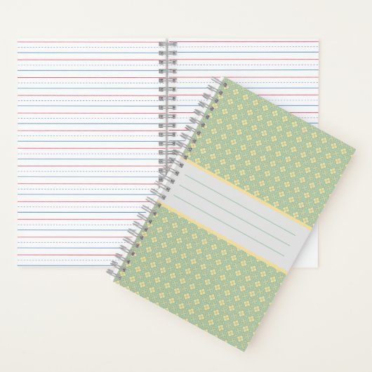 Diamant-Muster Aquamarin Notizblock (Innen)