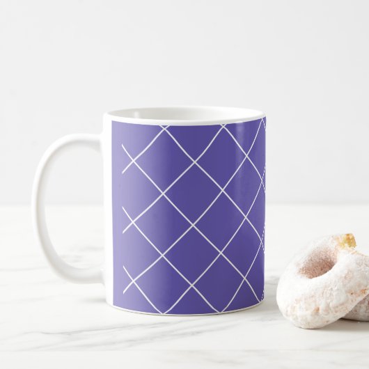 Diamant-Muster lila Kaffeetasse (Mit Donut)