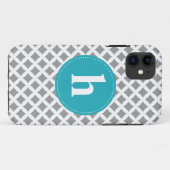 Diamant-Muster-Monogramm {wählen Sie Ihre Farbe} Case-Mate iPhone Hülle (Rückseite (Horizontal))