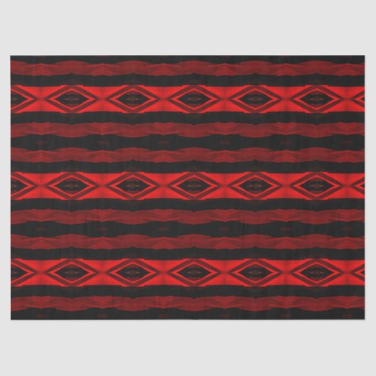 Diamant Muster Vertikaler Streifen Rotes Schwarz Seidenpapier (Vorderseite)