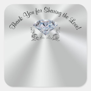 Diamant Name-Aufkleber für das 60. Jubiläum Quadratischer Aufkleber