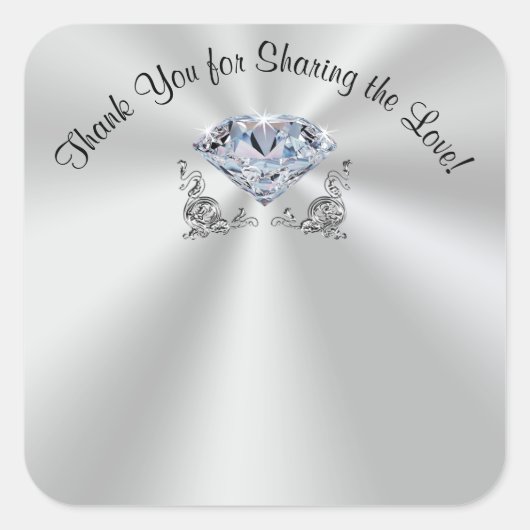 Diamant Name-Aufkleber für das 60. Jubiläum Quadratischer Aufkleber (Vorderseite)