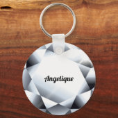 Diamant Name Edelstein Schmuck rund Klingeln Schlüsselanhänger (Vorderseite)