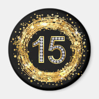Diamant Number 15 Glitzer Bling Confetti | Gold