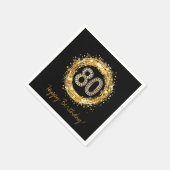 Diamant Number 80 Glitzer Bling Confetti | Gold Serviette (Ecke)
