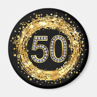Diamant Nummer 50 Glitzer Bling Confetti | Gold