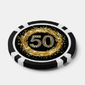 Diamant Nummer 50 Glitzer Bling Confetti | Gold Pokerchips (Einzeln)