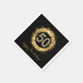 Diamant Nummer 50 Glitzer Bling Confetti | Gold Serviette (Ecke)