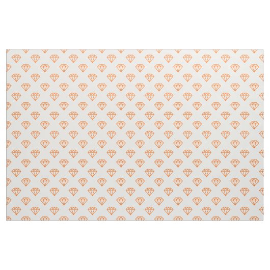 Diamant - Orange auf Weiß Stoff (Yard (91,4 cm))
