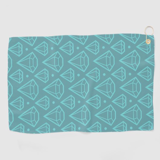 Diamant Pattern | AQUAMARIN Golfhandtuch (Horizontal)