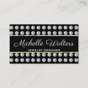 Diamant Pattern Gold Trim Business Card Visitenkarte