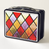 Diamant Pattern Metall Brotdose (Vorderseite)