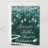 Diamant, Perlen und Blindfarben, Party Einladungen (Rückseite)