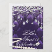 Diamant, Perlen und Blindfarben, Party Einladungen (Rückseite)