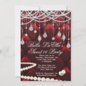 Diamant, Perlen und Blindfarben, Party Einladungen (Vorderseite)