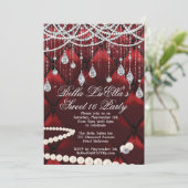 Diamant, Perlen und Blindfarben, Party Einladungen (Stehend Vorderseite)