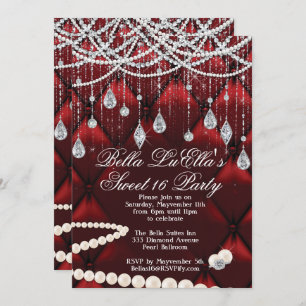 Diamant, Perlen und Blindfarben, Party Einladungen