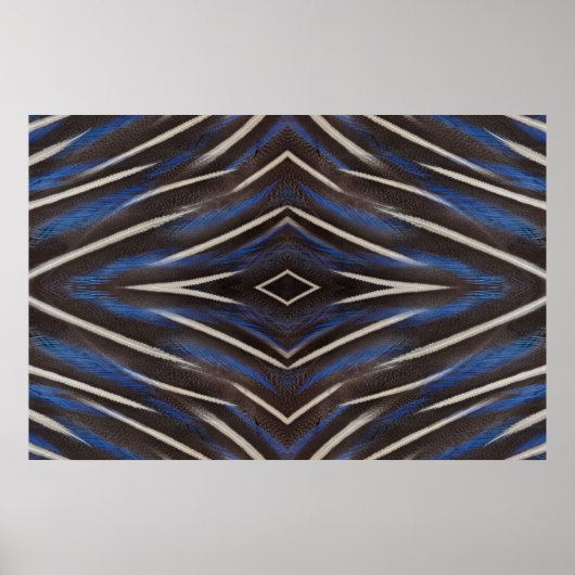 Diamant-Perlhuhn-Federdesign Poster (Vorne)