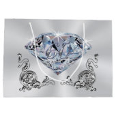 Diamant-personalisierte 60. große geschenktüte (Rückseite)