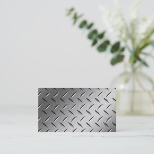 Diamant-Platte gebürstete MetallVisitenkarten Visitenkarte (Stehend Vorderseite)