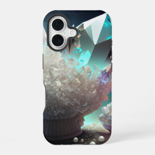 Diamant Quarz Kristall Perlen April Geburtsstein iPhone 16 Hülle