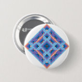 Diamant Quilt in Blau und Lila Button (Vorne & Hinten)