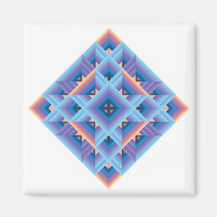 Diamant Quilt in Blau und Lila Magnet