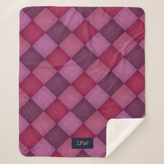 Diamant Quilt - Pinks und Purples - fügen Sie Init Sherpadecke (Vorderseite)