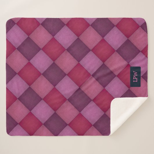Diamant Quilt - Pinks und Purples - fügen Sie Init Sherpadecke (Vorderseite (Horizontal))
