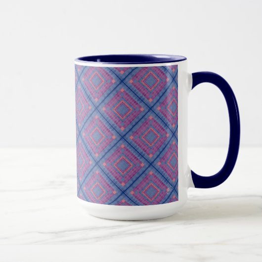 Diamant-Quiltmuster 1 Tasse (Rechts)
